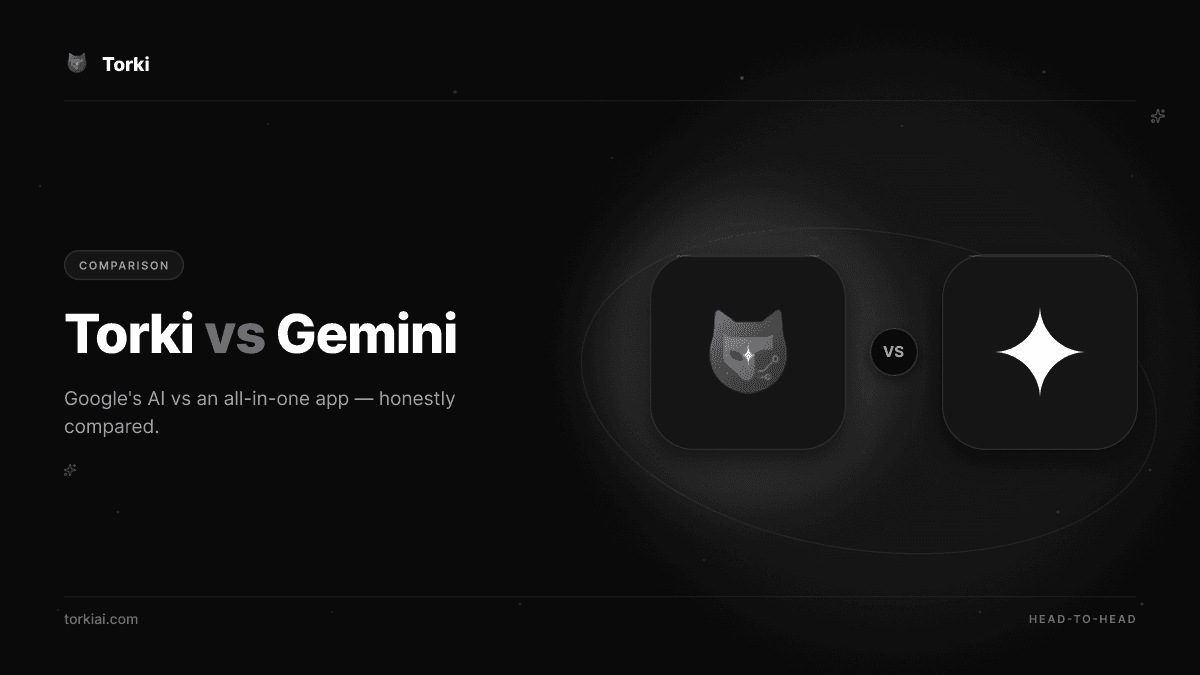 Torki vs Gemini: An Honest Comparison of Two All-in-One AI Apps